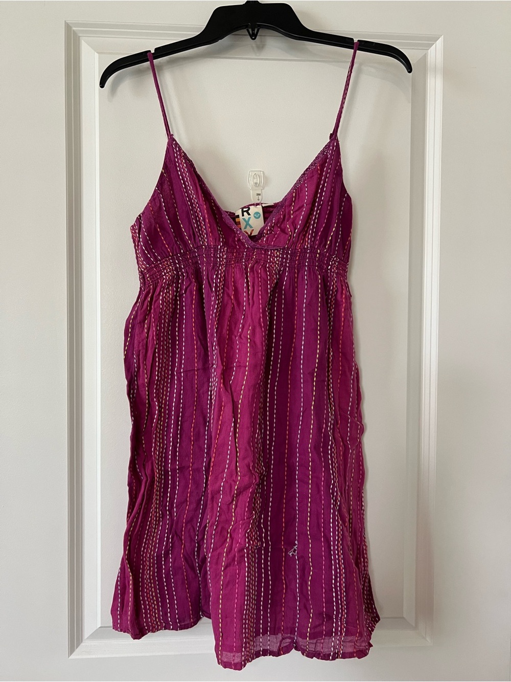 Roxy Magenta Dress with Contrast Stitching